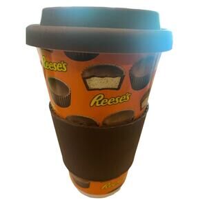 Reese's Peanut Butter Cup Porcelain Tumbler with Silcone Lid and Wrap